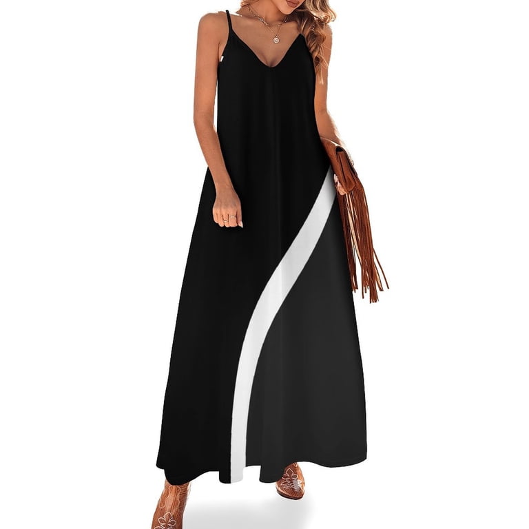 Black and white line Sleeveless Dress party dresses women elegant chic  wedding evening dresses - Walmart.com