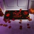 thumbnail image 5 of Halloween Unique Trick Or Treat Kitchen Rugs Outdoor Kitchen Mat Cushioned Scary Door Mat Funny Handprint Door Rugs Crystal Velvet 17" X 30", 5 of 6