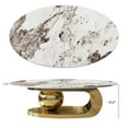 thumbnail image 4 of ENSHUI 49.2" Oval Marble Coffee Table with Gold Metal Base, 4 of 9