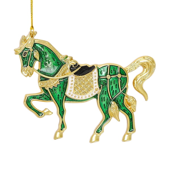 Adornos navideños con forma de caballo Decoración colgante con brillantes en forma de caballo Adorno acrílico para el árbol de Navidad para fiestas de invierno y Navidad Decoración para el hogar