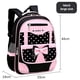 thumbnail image 3 of Mochila escolar para niños de 6 a 12 años, conjunto de mochila escolar para niña, linda mochila escolar con lazo rosa y negro, mochila escolar Kawaii para comenzar, conjunto rosa de tamaño pequeño, 3 of 3