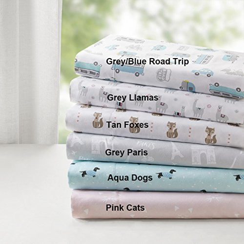Intelligent Design Novelty Printed Sheet Set Grey/Blue Road Trip Full