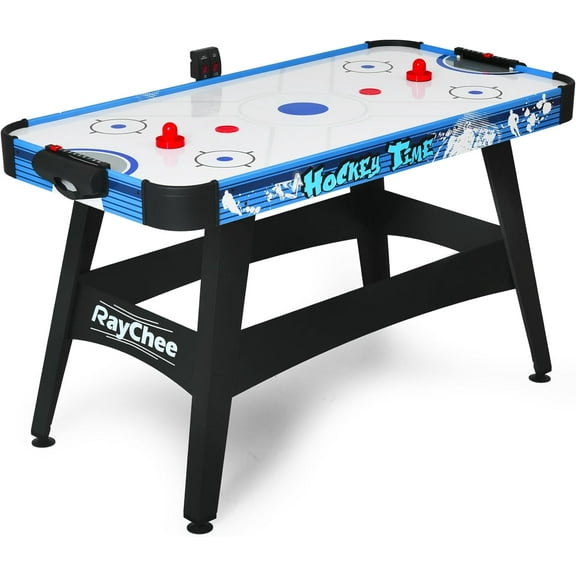 RayChee 54” Air Hockey Table, Indoor Powered Hockey Game Table w/2 Pucks, 2 Pushers, Digital LED Scoreboard, Powerful 12V Motor for Adults and Kids, Home Game Room, Easy Setup