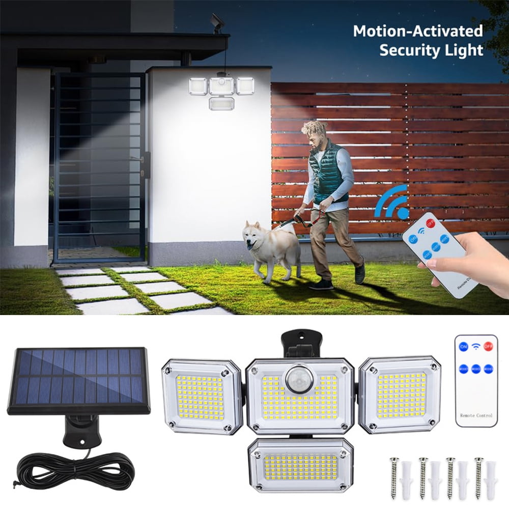 DONGPAI Solar Outdoor Lights, 333 LED Motion Sensor Solar Flood Light