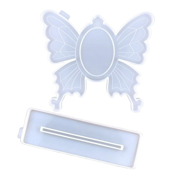Molde de marco de fotos de resina con mariposa Gloria para fundición manualidades DIY