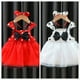 thumbnail image 2 of Hermosos vestidos para niñas disfraz de princesa niños verano sin mangas Mini vestido blanco rojo vestido de lunares ropa infantil diadema 4T Gao Jinjia LED, 2 of 2