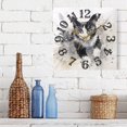 thumbnail image 6 of Cow Cat Short Hair Wall Clock Square Silent Non Ticking Battery Operated Clock for Home Bathroom Kitchen Bedroom Living Room, 6 of 8