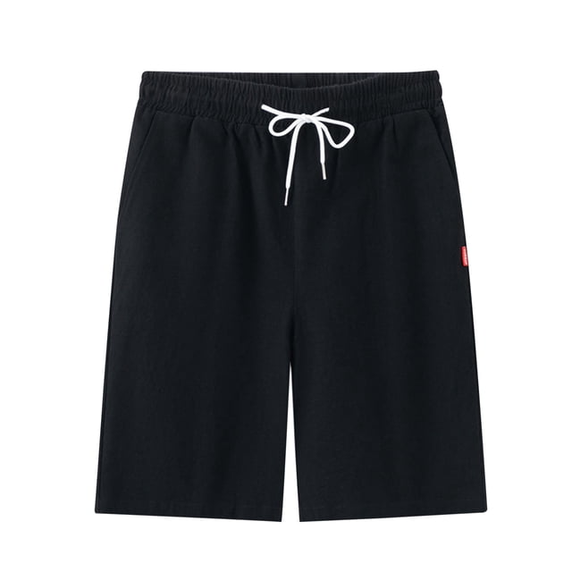 toraway Men's Solid Color Sports Casual Shorts Loose Fitting Running Training Jogging Capris M