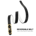 thumbnail image 4 of Earnda Women Reversible Leather Belt Two-in-One Fashion Ladies Buckle Belt Black White Small, 4 of 6