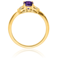 thumbnail image 3 of 14K Solid Yellow Gold Purple Amethyst Diamond Ring Gemstone Band February Birthstone Jewelry, 3 of 7