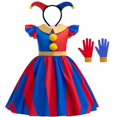 thumbnail image 3 of Disfraz de Cosplay de Anime Pomni The Amazing Digital Circus 2024, mono para niños, traje de Halloween, disfraz de Purim para niños, disfraz de dibujos animados para Cosplay, 3 of 5