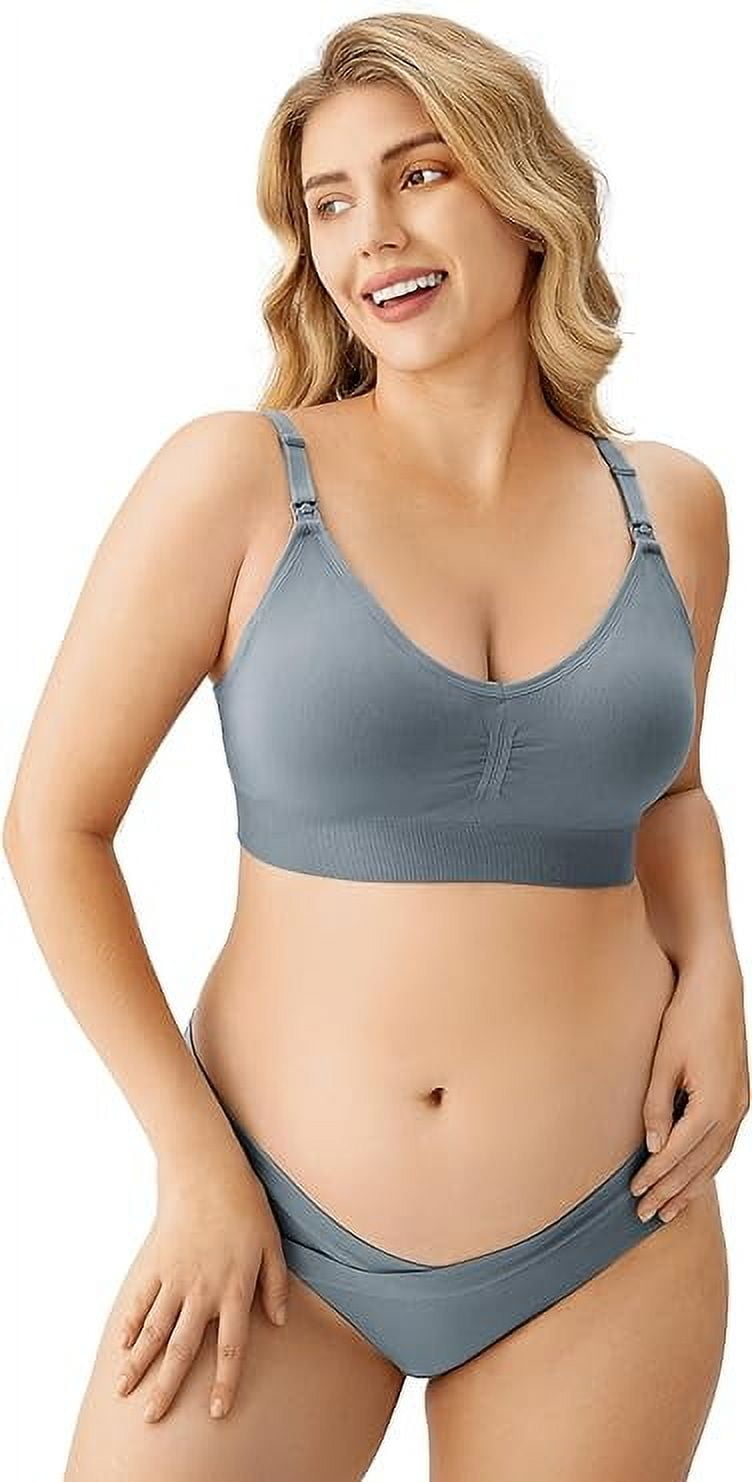 HBlife Nursing Bra 5-Pack Women's Seamless Pregnancy Sleep Bralette with Extra Extenders