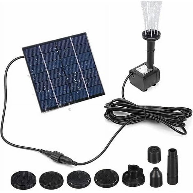 Bomba de agua alimentada por panel solar de 200 l/h para jardín, piscina, estanque, acuario, fuente decorativa
