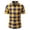 Yellow, variant on Mens Big & Tall Plaid Short Sleeve Button Down Shirt, Gingham Check Regular Fit Top, Summer Business Casual Work Beach Vacation Cardigan Shirts