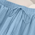 thumbnail image 5 of YABCSAZ Women's Pants High Waisted Loose Casual Pants Solid Color Long Pants Vacation Pants Drawstring Elastic Waist Lounge Long Trousers with Pockets Wide Leg Pants for Women, 5 of 8