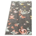 thumbnail image 4 of Unique Loom Whimsy Kids Collection Area Rug - Butterflies (2' 2" x 6' 1" Runner Charcoal Gray/Blue), 4 of 9