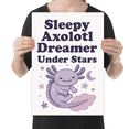 thumbnail image 2 of Sleepy Axolotl Dreamer Under Stars - Axolotl Decor - 13x19 Poster Print, 2 of 4