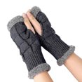 thumbnail image 2 of Fingerless Gloves For Women - Arm Wrist Warmers, Ladies Winter Cashmere Arm Fingerless Gloves Mittens Wrists Knitted Warmers With Thumb Hole For Women, 2 of 5