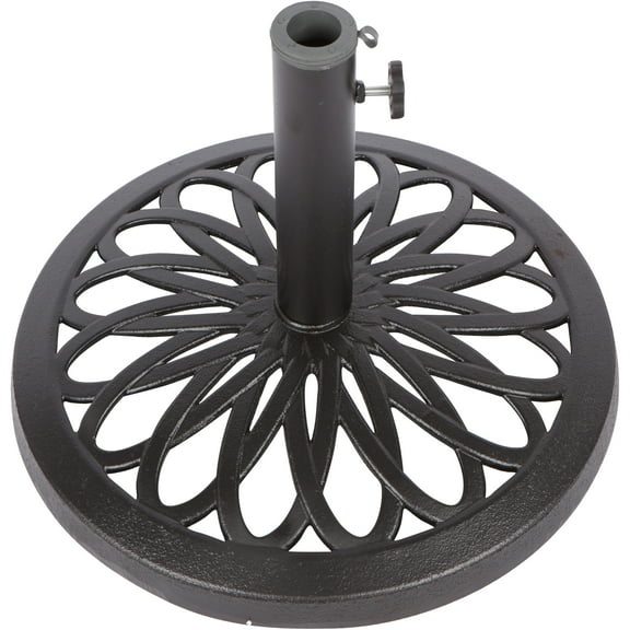 Trademark Innovations Black/Brown Cast Iron Patio Umbrella Base Black
