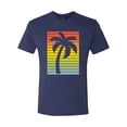 thumbnail image 2 of Tropical Palm Tree Silhouette | Mens Pop Culture Premium Tri Blend T-Shirt, Vintage Navy, X-Large, 2 of 4
