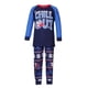 thumbnail image 3 of Pantalones De Camisa De Otoño Conjunto de pijama familiar de 2 piezas con cuello redondo estampado azul para padres e hijos traje diario Cgtredaw Niño Azul 11-12T para Niño, 3 of 8