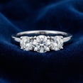 thumbnail image 4 of Pompeii 1 Carat 3-Stone Diamond Engagement Ring Solitaire Round Cut 14k White Gold, 4 of 5