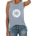 thumbnail image 2 of Women's Summer Printed Round Neck Sleeveless Casual Loose Fit Tank Top For Everyday Wear, 2 of 3