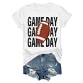 thumbnail image 1 of Charmgo Haut pour Femmes Tendance T-Shirts Jour de Match T-Shirt Imprimé 2D pour Femmes Manches Courtes Col Rond T-Shirt Mode Léger Doux Tenue Décontractée Vêtements pour Femmes Football Blanc G, 1 of 4