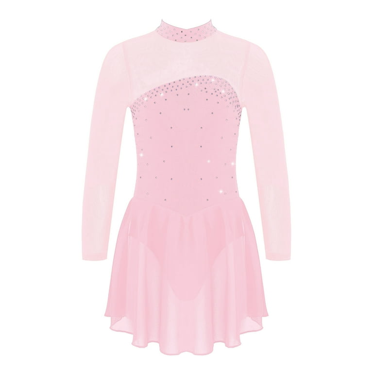 light pink figure skating dress Sharene Designs Light Pink Figure Skating Dress Size Girl Medium