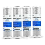 Activated Carbon CTO Water Filter Cartridge Standard 2.5 x10" 20 Micron 4 pack