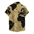 thumbnail image 5 of Brnmxoke Mens Short Sleeve Hawaiian Tshirt World Map Print Button Up Tee Shirt Casual Bowling Shirt Lapel Beach Pocket Top, 5 of 6