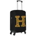 thumbnail image 4 of Sunflower Initial Name H Black Luggage Cover Elastic Washable Stretch Suitcase Protector Anti-Scratch Travel Suitcase Cover for Kid and Adult M (Fit 22-24 inch suitcase), 4 of 6
