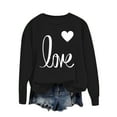 thumbnail image 2 of Busydd Women's Sweatshirts Trendy Love Heart Print Womens Tops Loose Comfy Crewneck Women's Long Sleeve Tops S, 2 of 5