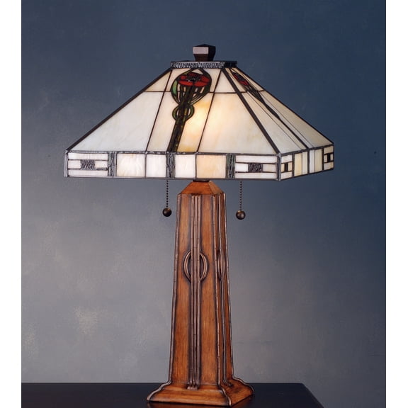 Meyda Tiffany 70965 Stained Glass / Tiffany Table Lamp From The Parker Poppy Collection -
