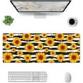 thumbnail image 2 of XL Cute Large Mouse Pad, Extended Sunflower Gaming Mousepad with Black and White Striped, Big Long Desk Pad for Laptop, Keyboard and Computer for Decor Women Office Home, (Gold, 31.5 * 11.8 in), 2 of 6