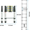 thumbnail image 3 of 8.5 FT Aluminum Telescoping Ladder, Extension Ladder Collapsible Ladder Lightweight Telescopic Ladder, Multi Purpose Compact Ladders for Home/Roof/Ceiling/Attic, 330 Pound Capacity Loft Ladder, 3 of 7