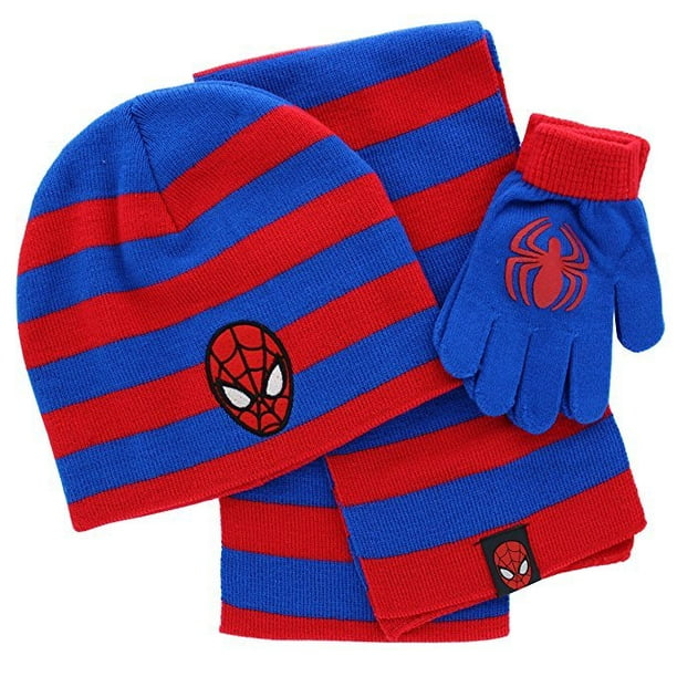 The Amazing Spiderman - Spiderman 3 Piece Knit Hat, Scarf and Glove Set ...