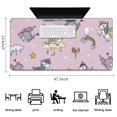 thumbnail image 5 of Long Mouse Pads for Desk,Pink Unicorn Castle Pattern Desk Mats on Top Of Desks, Desk Mouse Pad Extra Large with 3mm Non-Slip Base and Stitched Edge for Gaming,Office,Work,Home 47.3"x23.6", 5 of 6