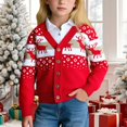 thumbnail image 2 of Toddler Boys Cartoon Knitted Cardigan Reindeer Sweater Kids Fall Winter Warmth Apparel, 2 of 4