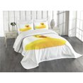 thumbnail image 2 of Ambesonne Rubber Duck Quilted Coverlet 3 Pcs, Yellow Ducky, Queen Size, White and Yellow, 2 of 4