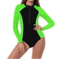 thumbnail image 6 of Zpanxa Zip Front Swimsuit for Women Long Sleeve Surfing Rash Guard Full Coverage, 6 of 8