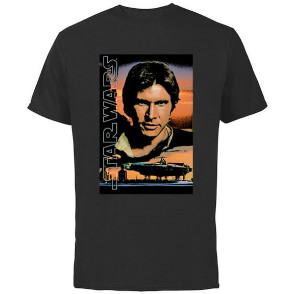 Star Wars Han Solo Millennium Falcon Poster - Short Sleeve Cotton T-Shirt for Adults - Customized-Black