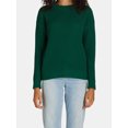 thumbnail image 5 of Time and Tru Women's and Women's Plus Waffle Stitch Sweater with Long Sleeves, Midweight, Sizes XS-4X, 5 of 5