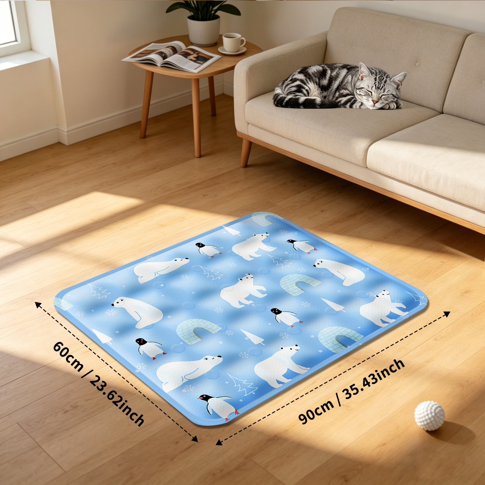 Pet Cooling Mat, Instant Cool Gel Pad for Dogs & Cats, Summer Instant Chill No Refrigeration, Portable Reusable Sleeping Bed (60*90cm/23.62*35.43in)