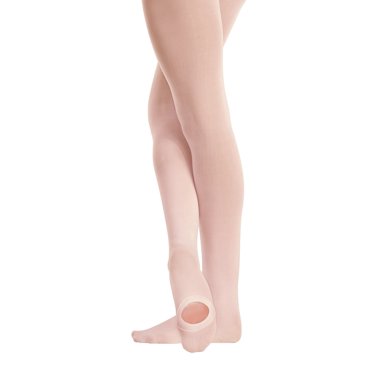 Body Wrappers A45 TotalSTRETCH Convertible Dance Tights - Mesh Back Seam, Footed/Footless, Theatrical Pink