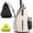 Beige, variant on Tennis Bag, Badminton Racket Backpack, Multi-Pocket Pickleball Bag with Water Bottle Holder, Sports Gym Bag for Tennis, Badminton, Pickleball Training Outdoor Sport Sling Bag