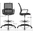 Costway Tall ergonomic Drafting Office Chair w/ Adjustable Height, Arms
