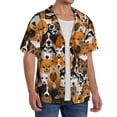 thumbnail image 2 of Xecao Chemise pour Hommes à Manches Courtes avec Col Cubain et Boutons, Motif de Chiens de Différentes Races, avec Poche Poitrine, Chemise Légère Tropicale pour Vacances - XX-Grand, 2 of 5