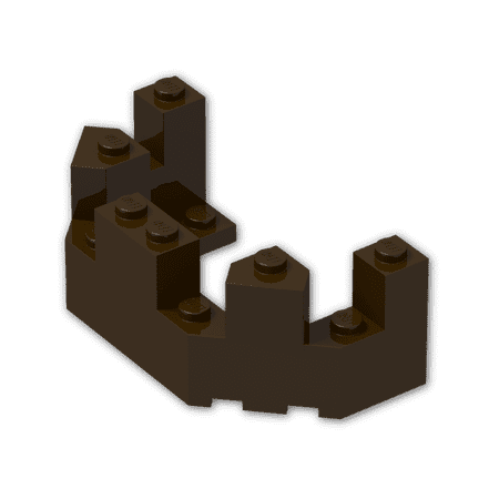 8 Inch Roof Support - Brick Building Parts Original LEGO® Parts: #6066 Castle Roof Turret Top 4 x 8 x 2 1/3 (Pack of 4) (Dark Brown)