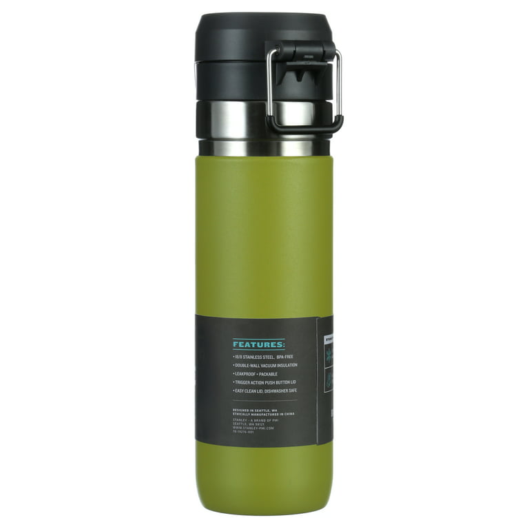 STANLEY Quick Flip Go Insulated 24 oz. Aloe Stainless Steel Water Bottle 
